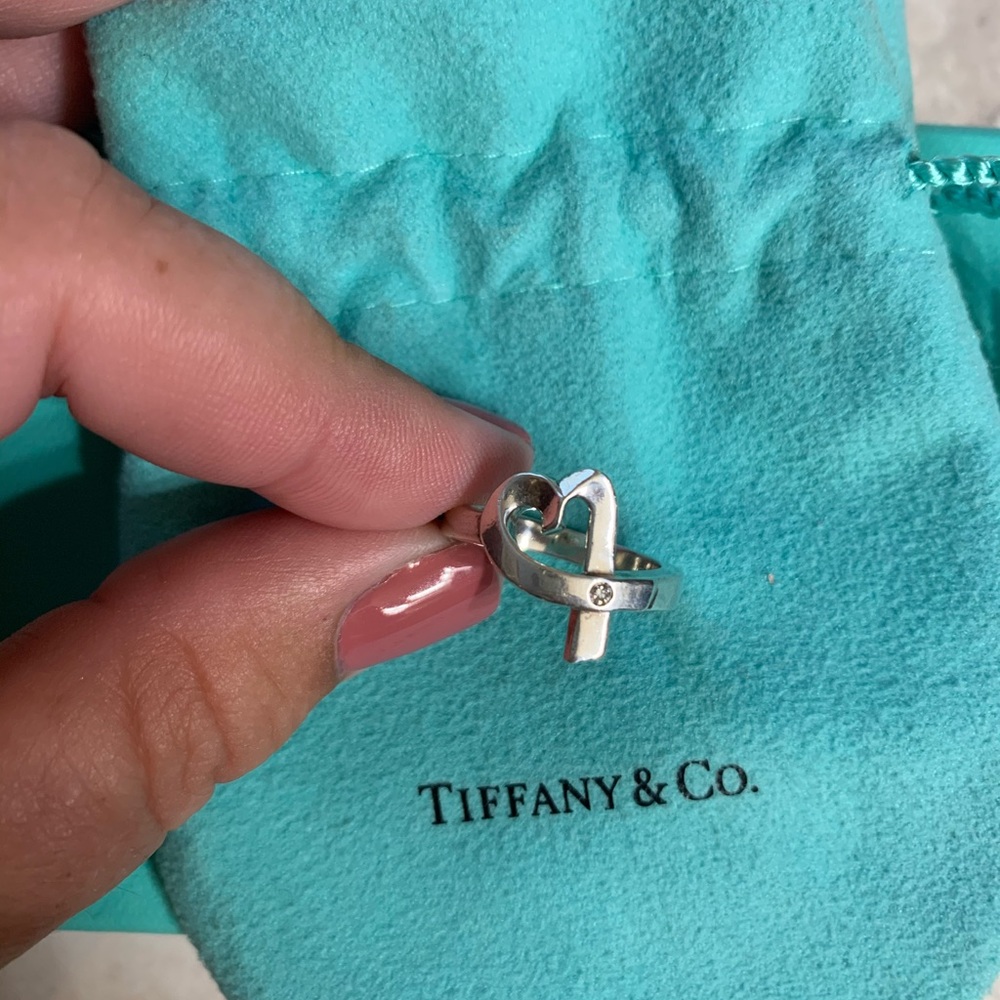 Tiffany & Co heart shaped ring with diamond